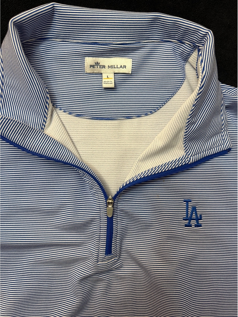 Peter Millar Los Angeles LA Embroidered 1/4 Zip Pullover Size L